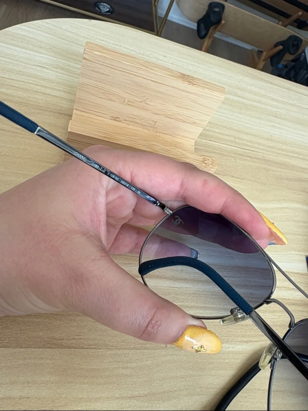 CHANEL Pilot Titanium and Gray Women’s Sunglasses - Picture 4 of 6